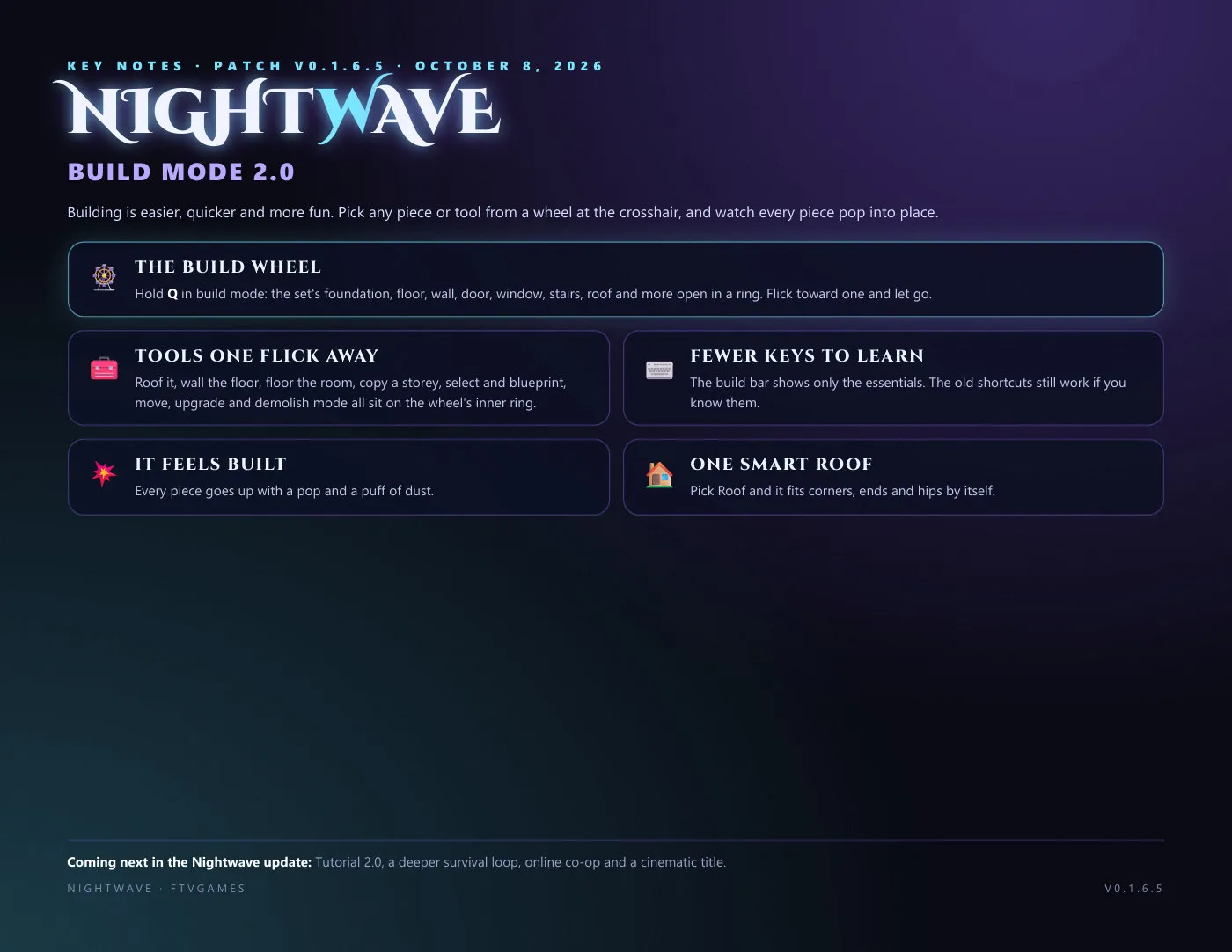Nightwave patch notes v0.1.6.5, page 1
