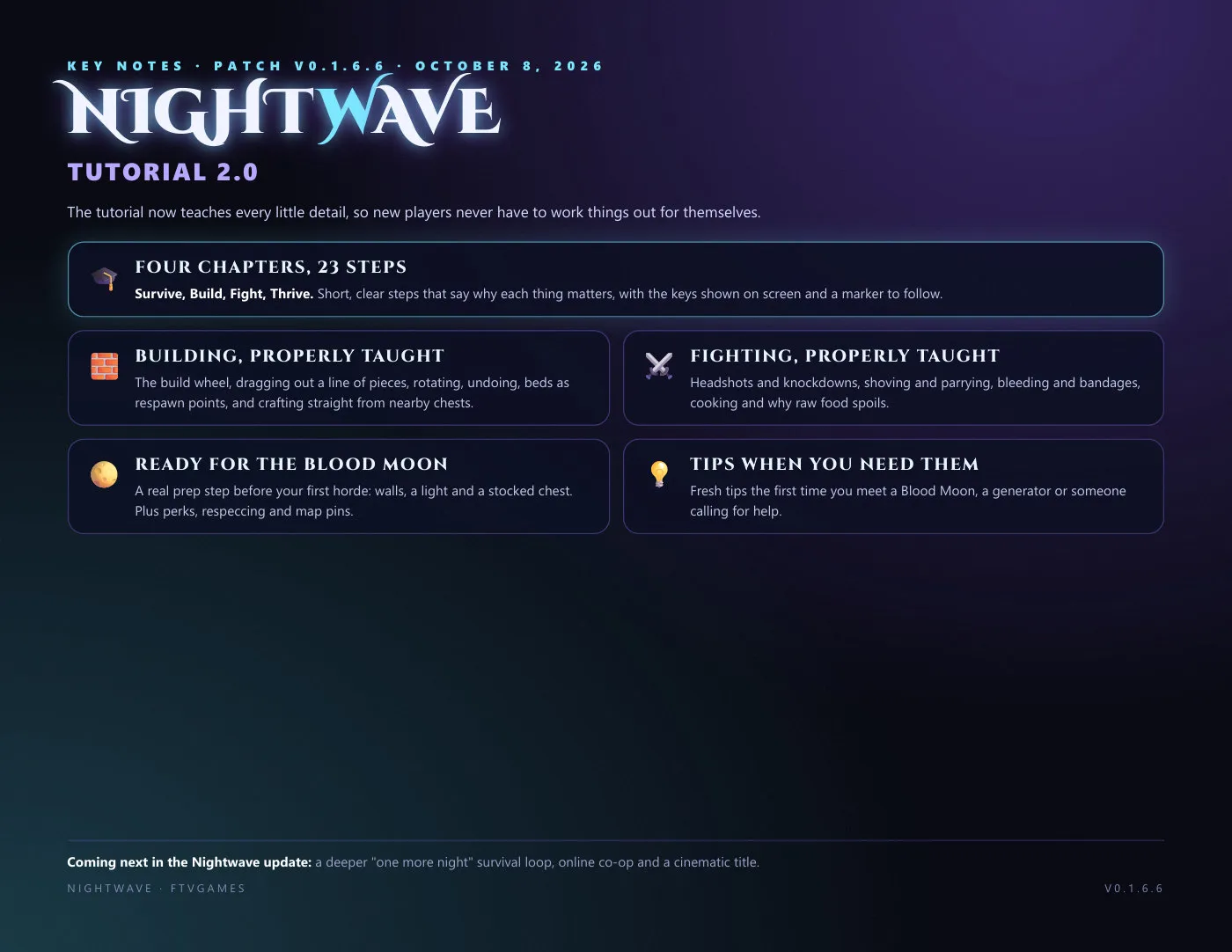 Nightwave patch notes v0.1.6.6, page 1
